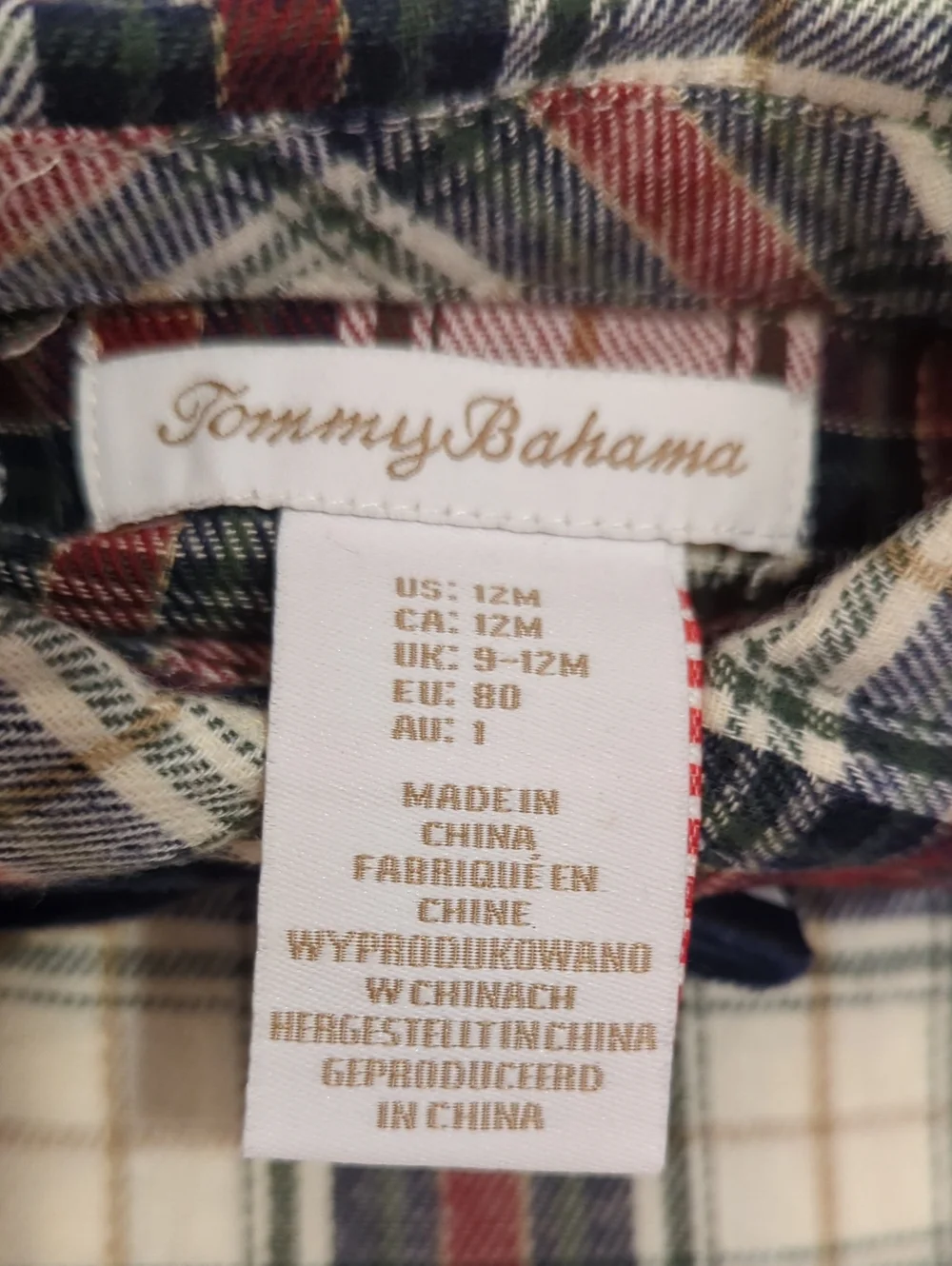 Tommy Bahama Velvet Blazer & Plaid Button Down Bow Tie Shirt Set​ 12 Months
